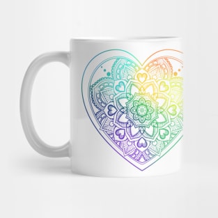 Mandala heart and zentangle patterns rainbow Mug